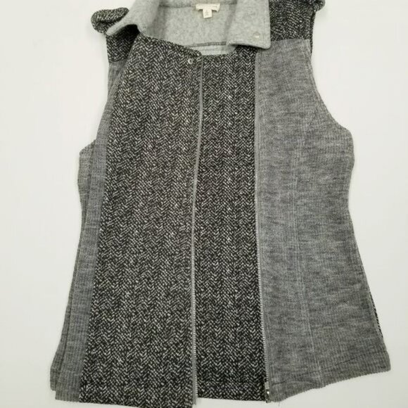 Hem & Thread Womens Small Herringbone Sleeveless Vest‎ Gray Retro Boho Indie - Picture 10 of 10